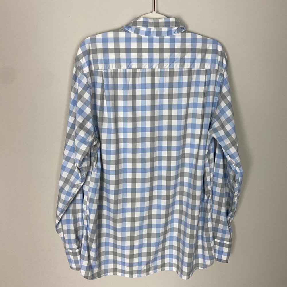 Fish Hippie Check Plaid Button Down Shirt Mens‎ Large Long Sleeve Blue Grey - Picture 6 of 8